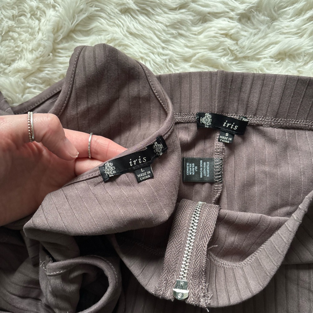 Iris Chocolate Ribbed Matching Set - Picture 4 of 10